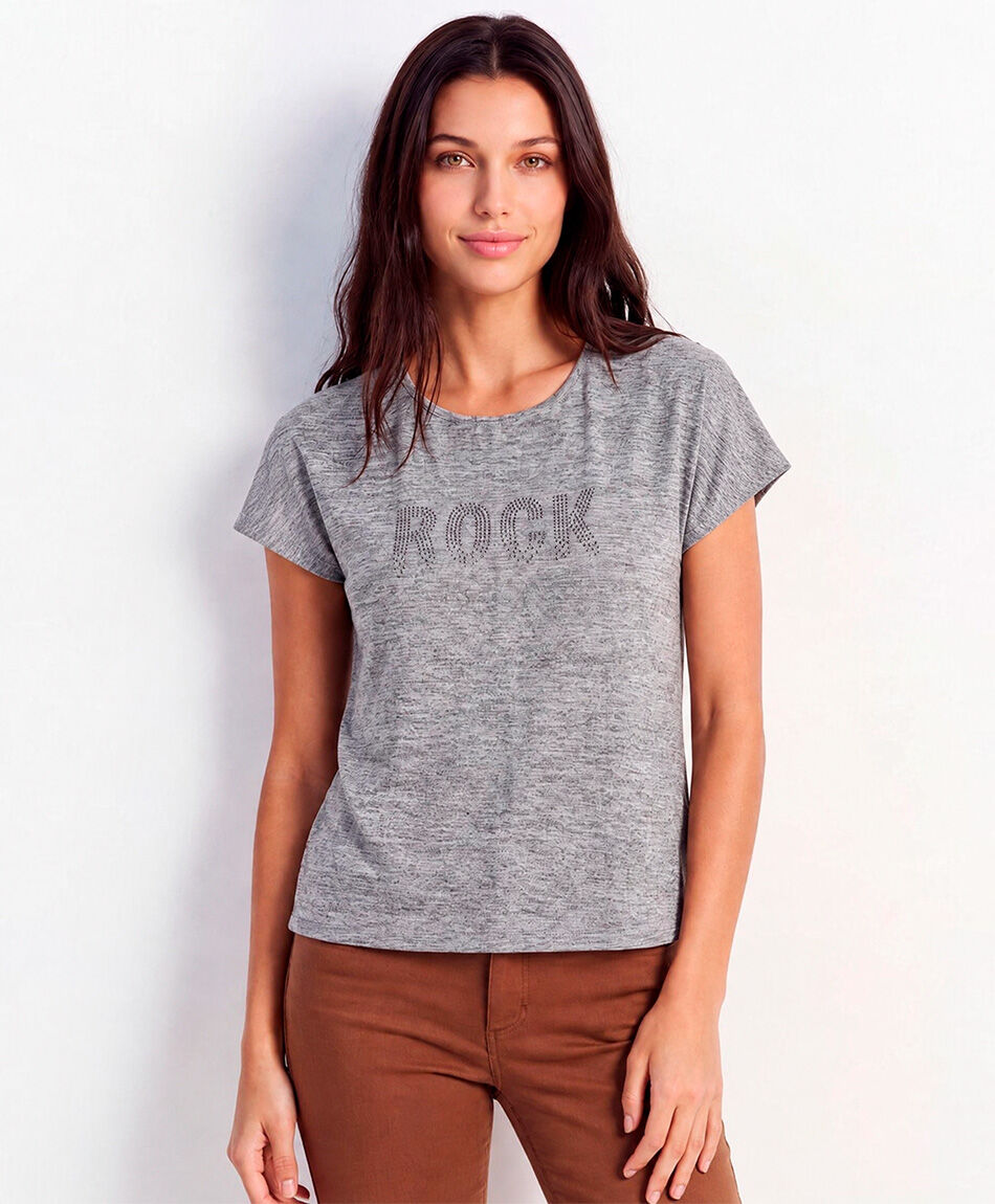 Polera mujer tachas rock
