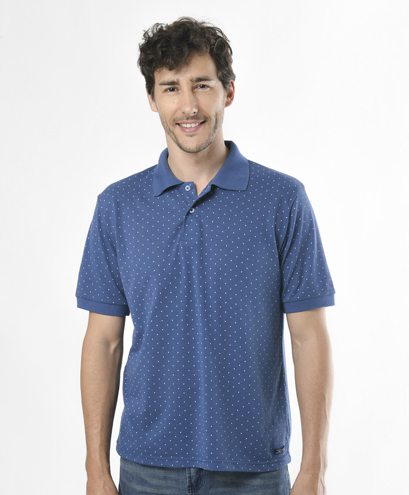 Polera hombre puntos cuello piqué Polera hombre puntos cuello piqué