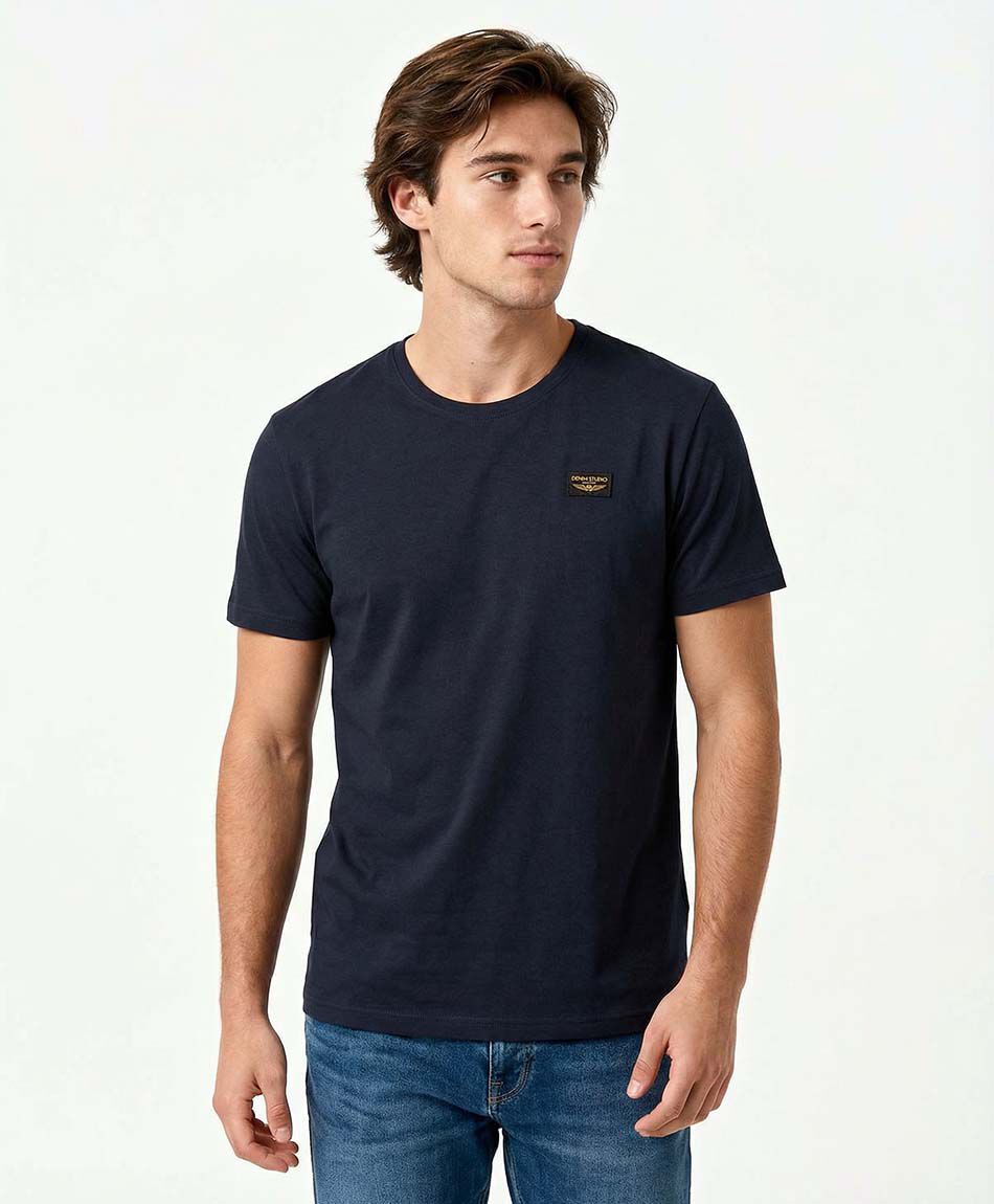 Polera hombre lisa denim studio