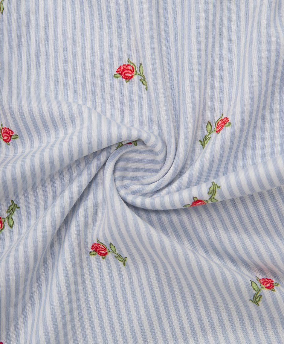 Pijama mujer camisero l&iacute;neas florcitas