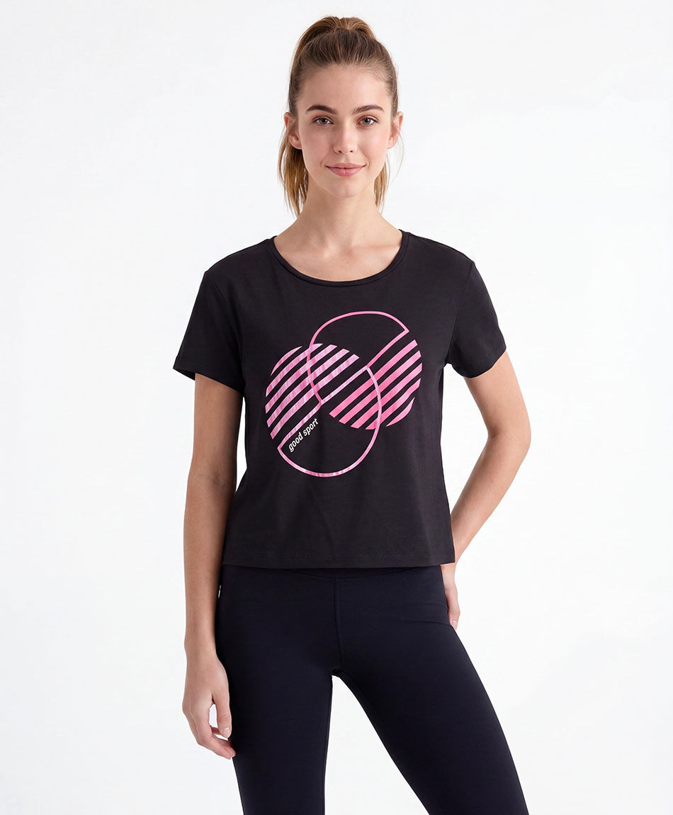 Polera deportiva mujer doble c&iacute;rculo