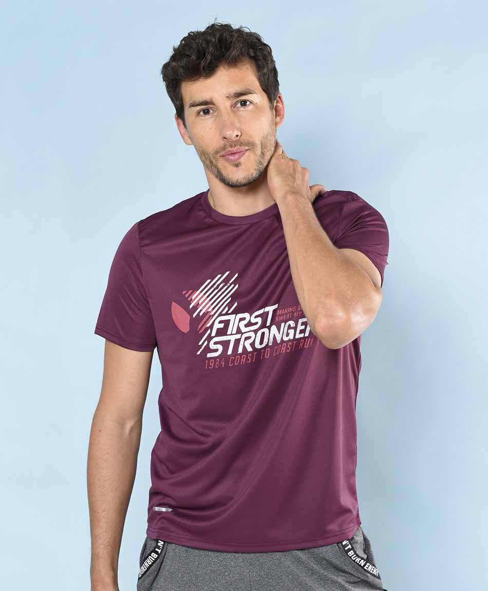 Polera deportiva manga corta cuello redondo
