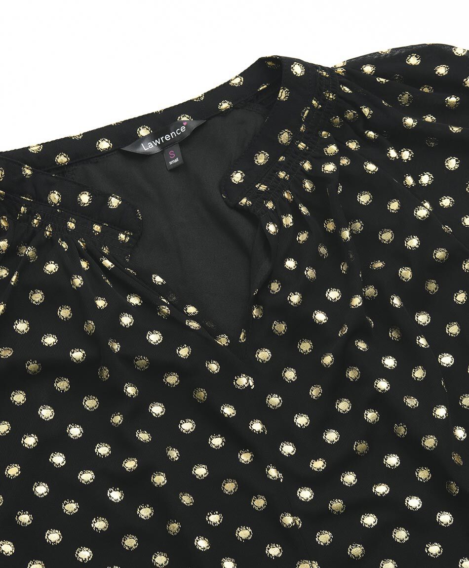 Polera mujer doble lunares