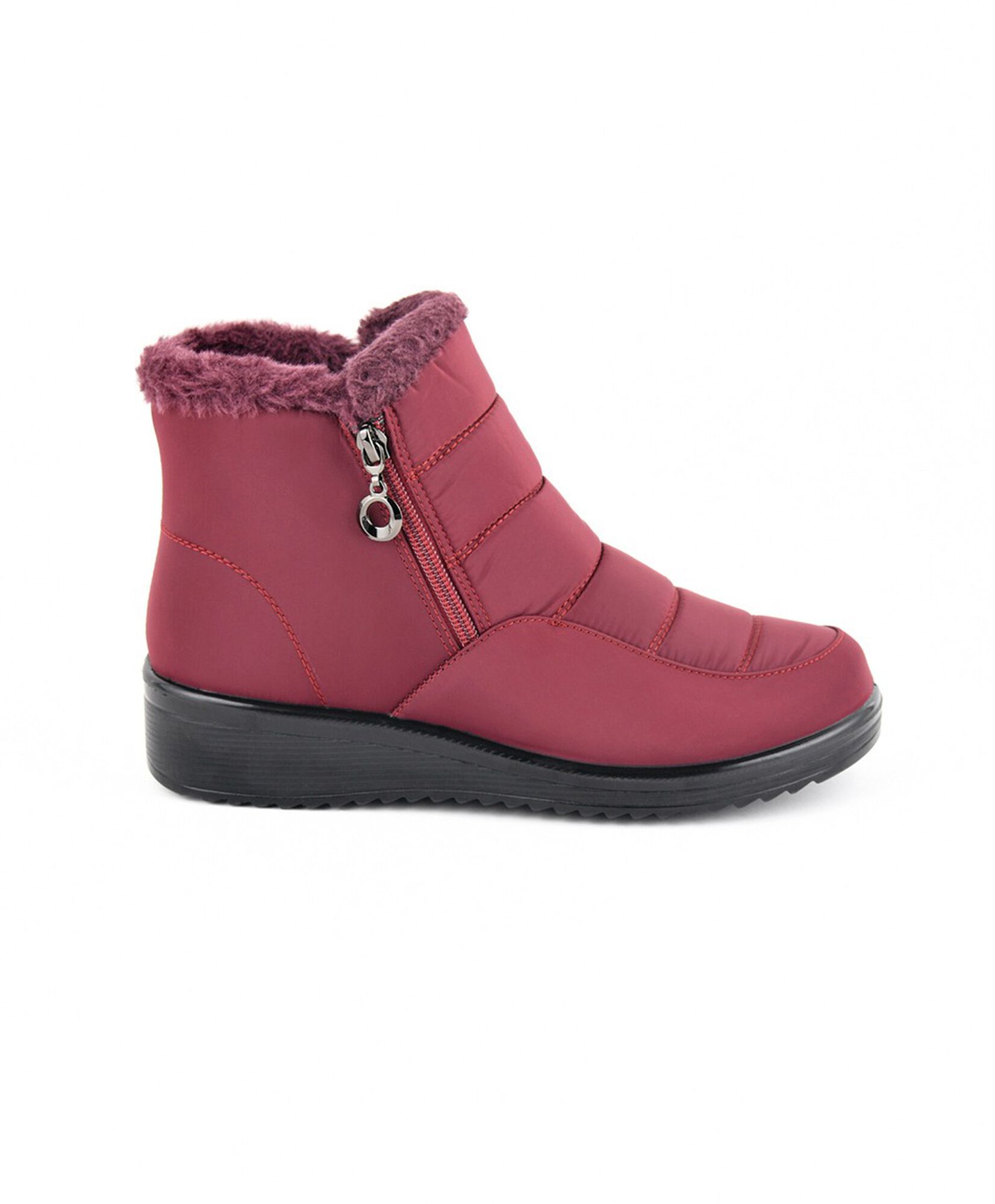 Botín mujer forrado estilo parka rojo Botín mujer forrado estilo parka rojo
