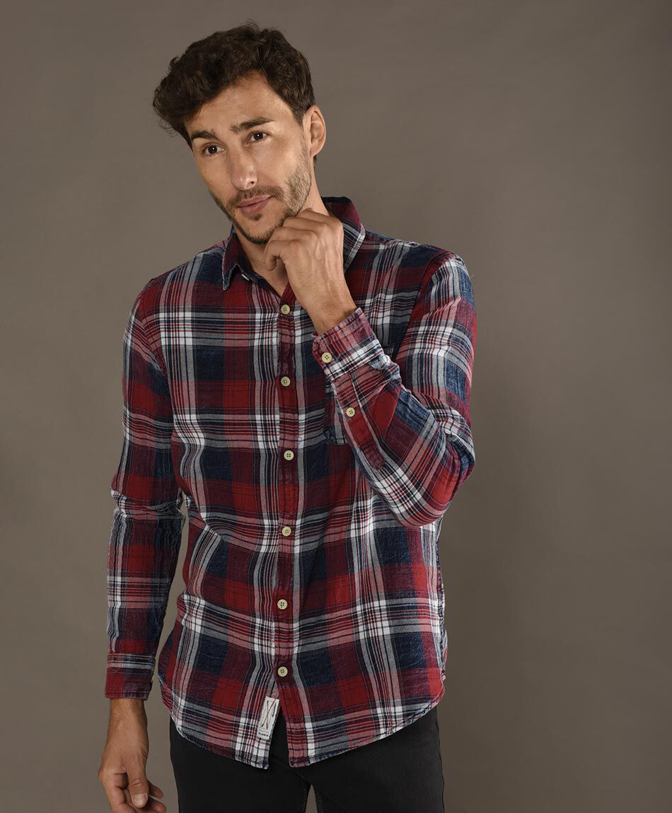 Camisa tartán manga larga