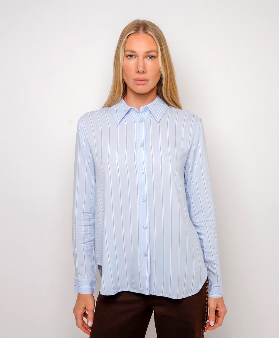 Blusa mujer camisera listada