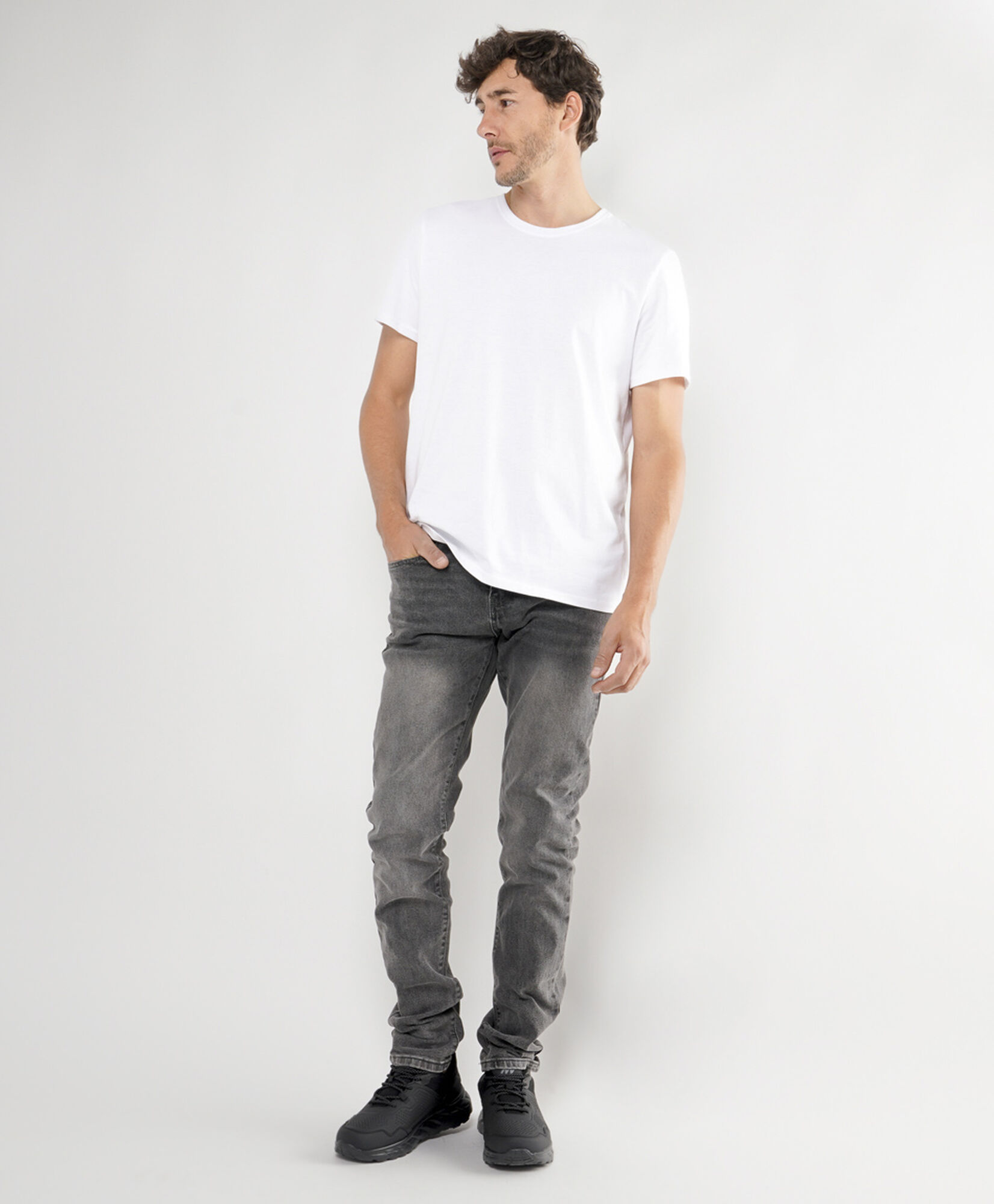 Jeans hombre gris desgastado super skinny fit Jeans hombre gris desgastado super skinny fit