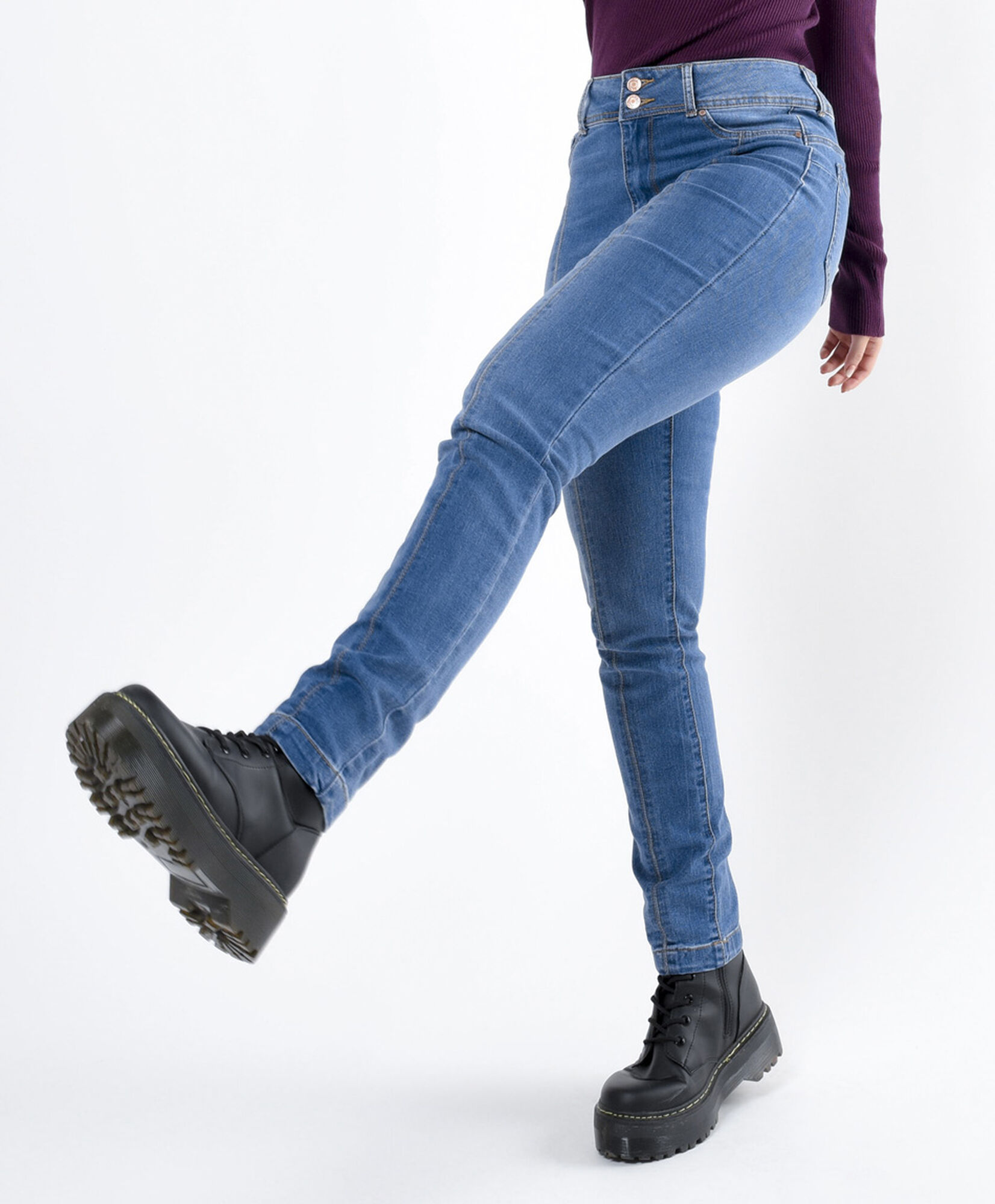 Jeans mujer costuras frontales skinny fit Jeans mujer costuras frontales skinny fit