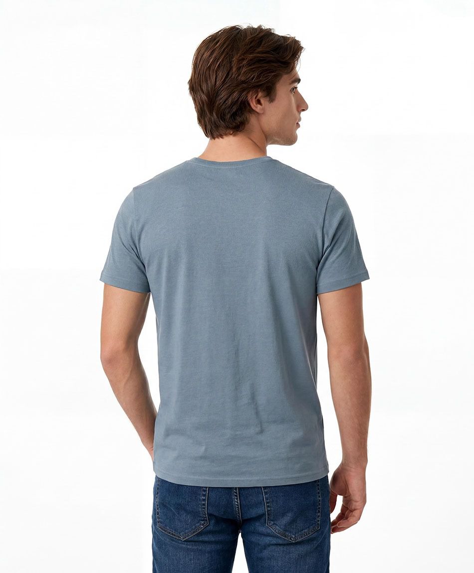 Polera hombre cuello en v lisa