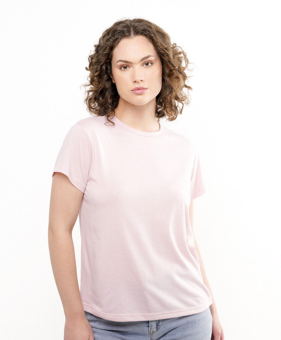 Polera mujer cl&aacute;sica rosada