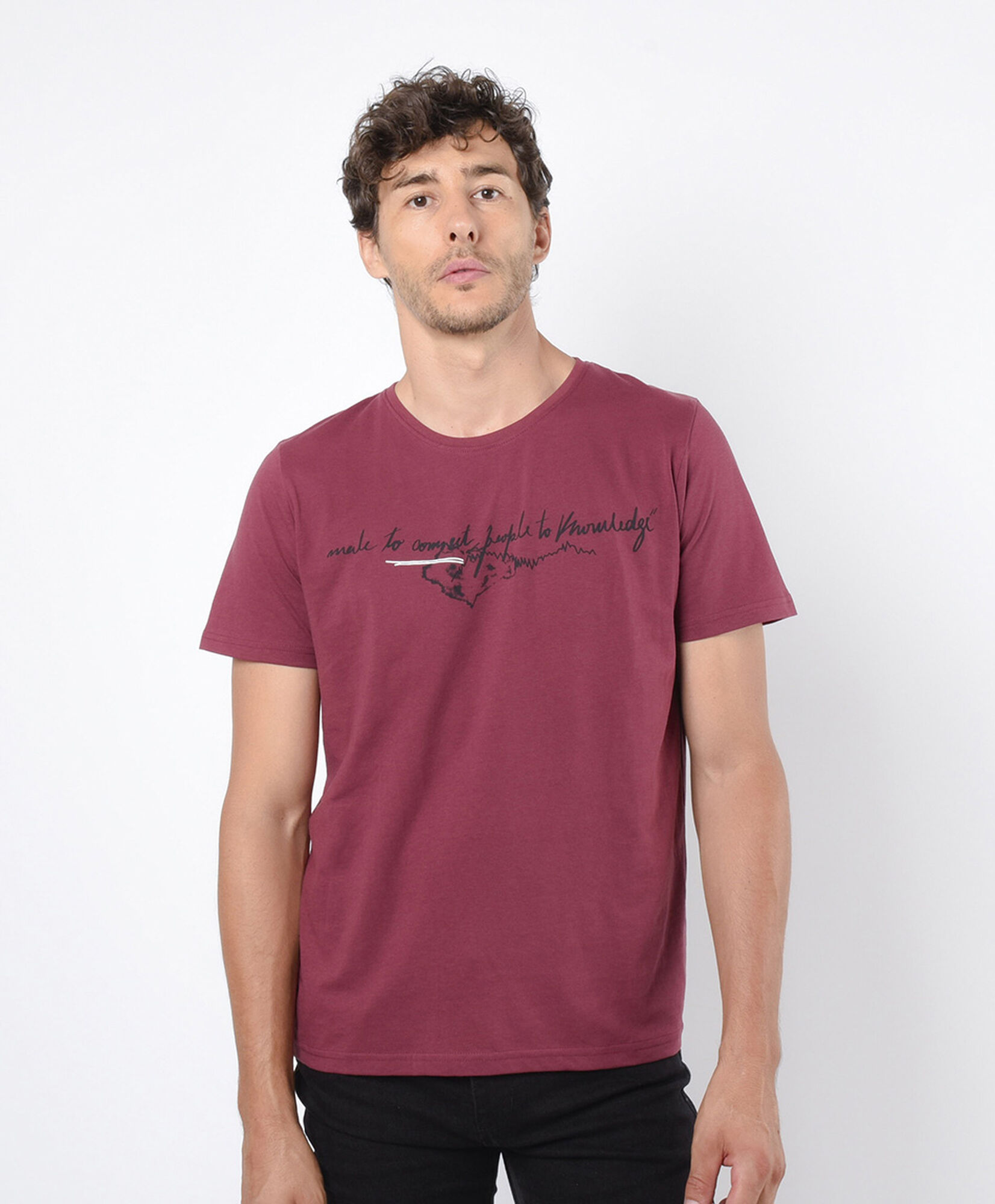 Polera hombre frase doble estampado Polera hombre frase doble estampado