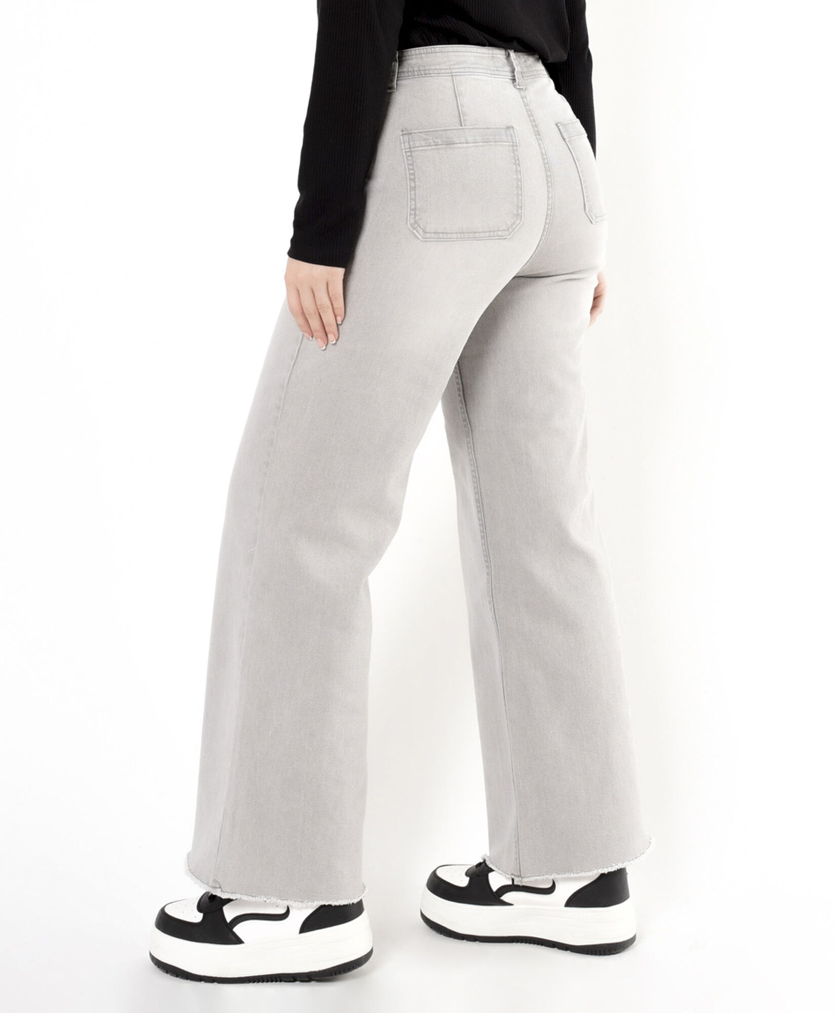 Jeans mujer liso gris wide Jeans mujer liso gris wide