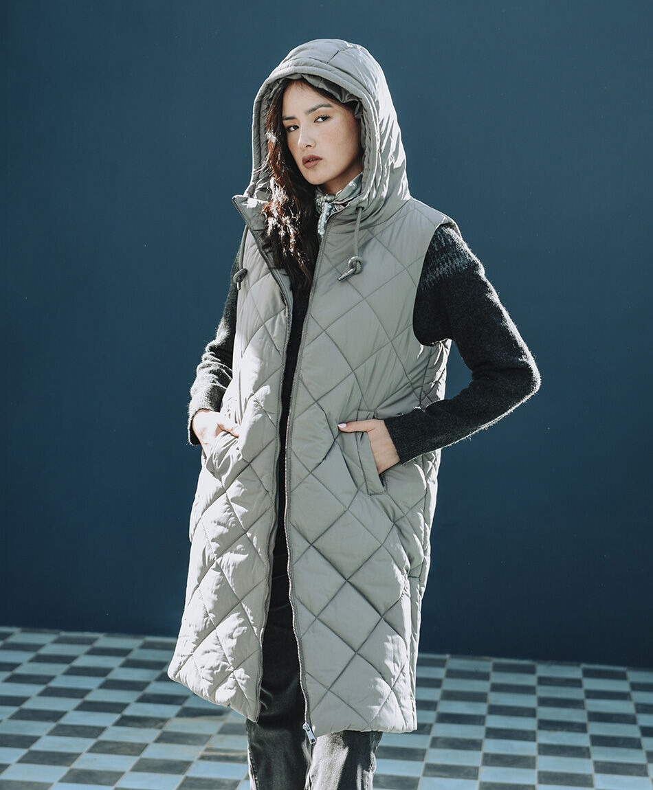 Parka mujer larga sin mangas