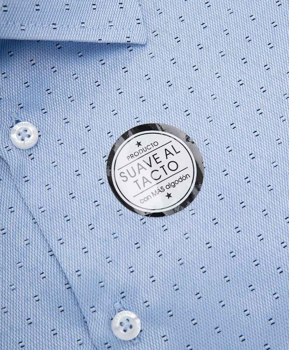 Camisa hombre print celeste
