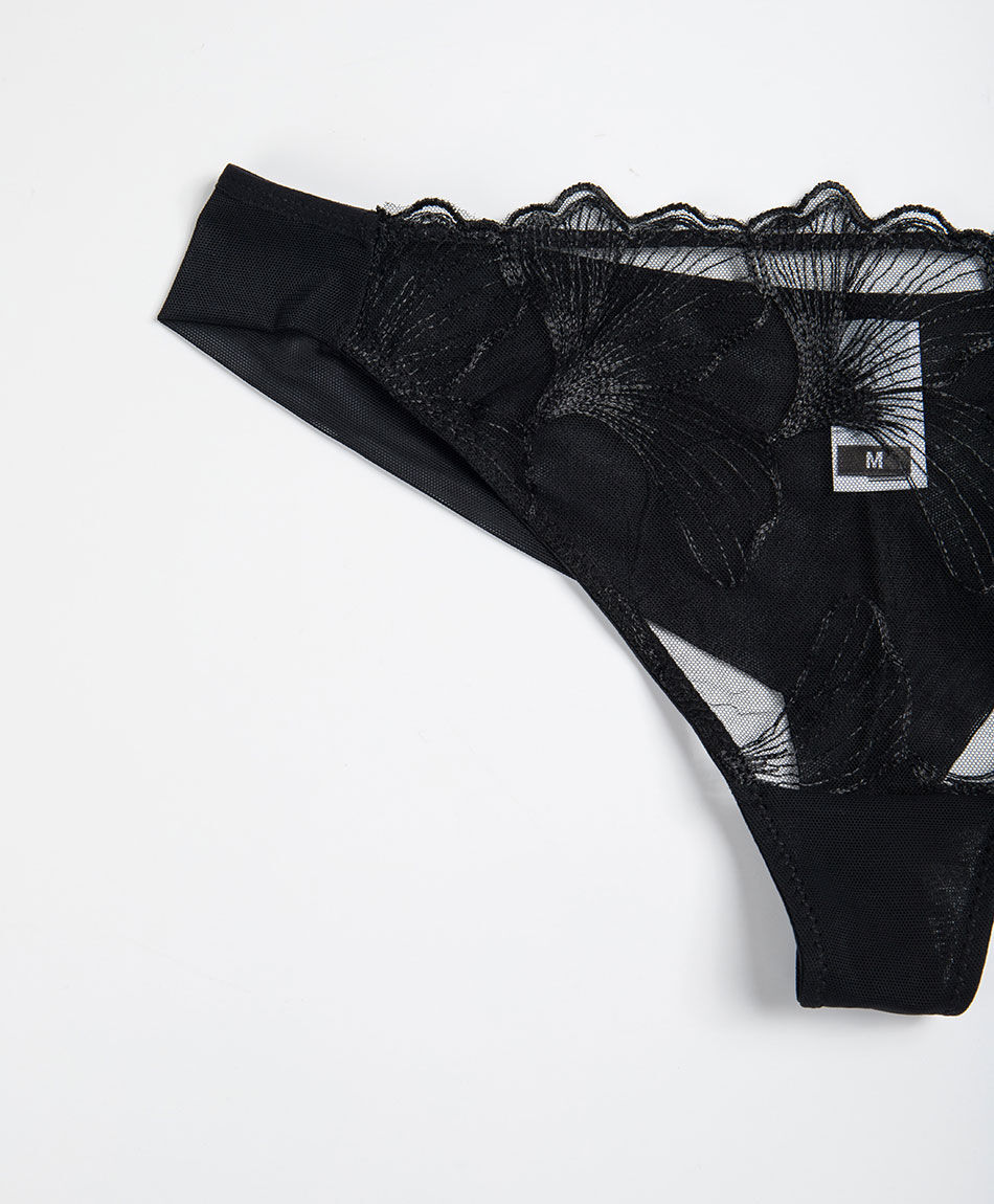 Tanga mujer transparencia bordados