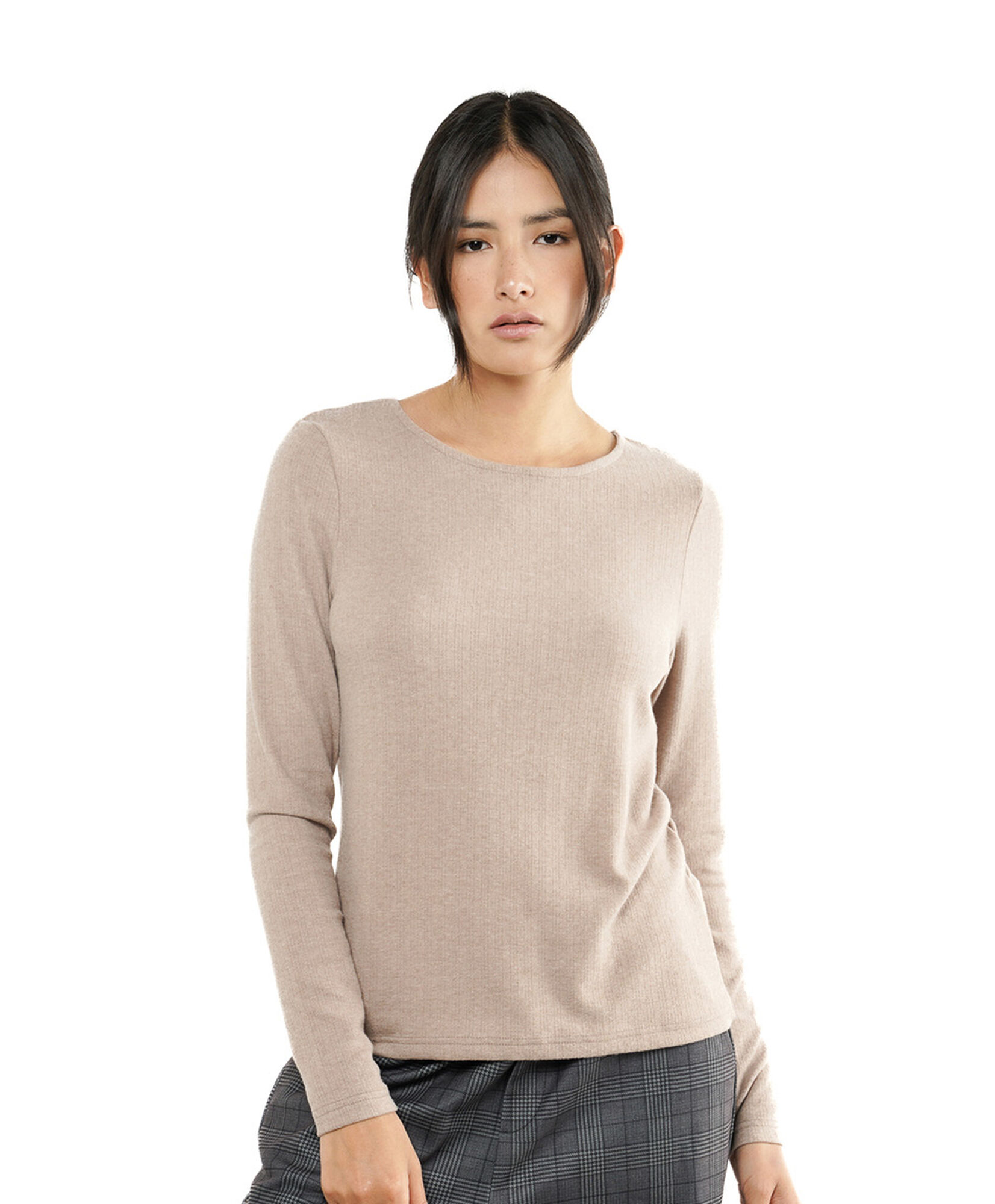 Polera mujer jacquard beige Polera mujer jacquard beige
