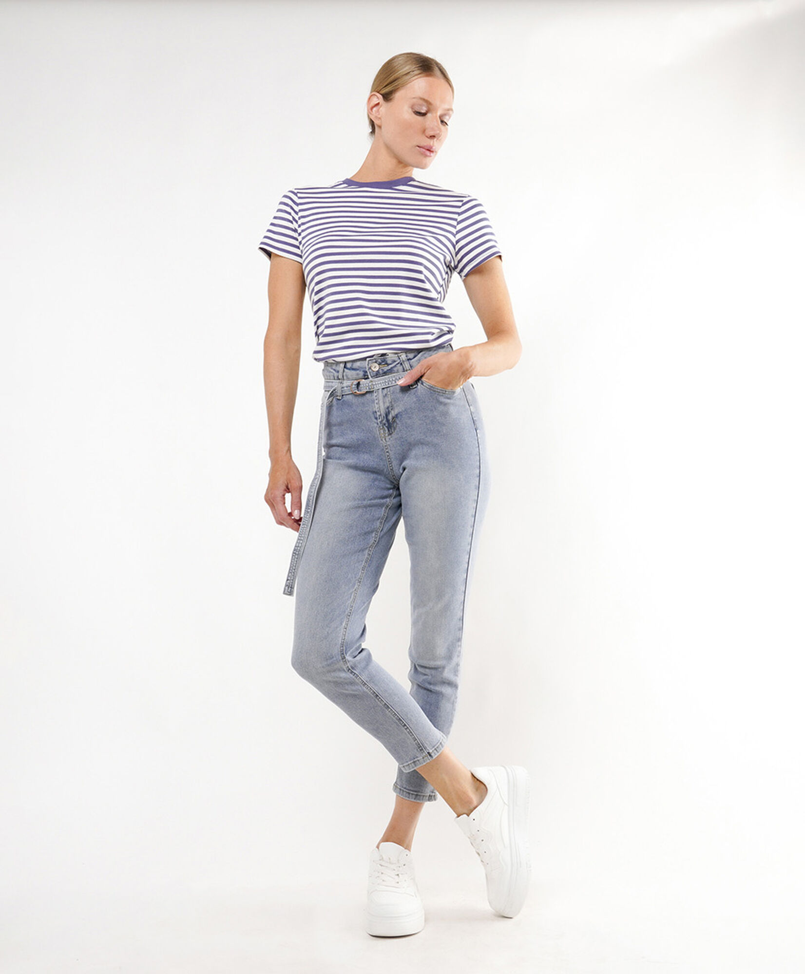 Jeans mujer desgaste cinturón skinny fit Jeans mujer desgaste cinturón skinny fit