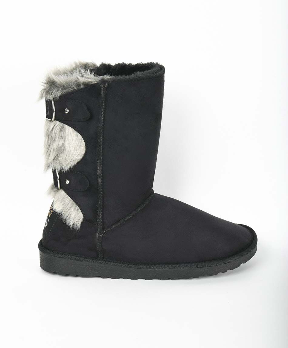 Bota mujer hebillas y pelitos