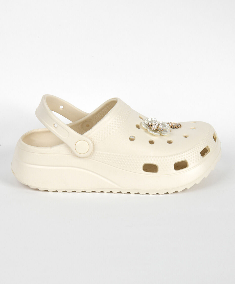 Sandalia mujer eva blanca florcitas