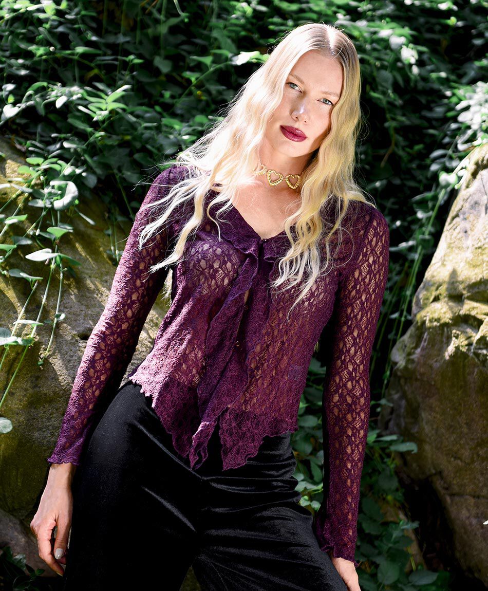 Polera mujer lace volantes