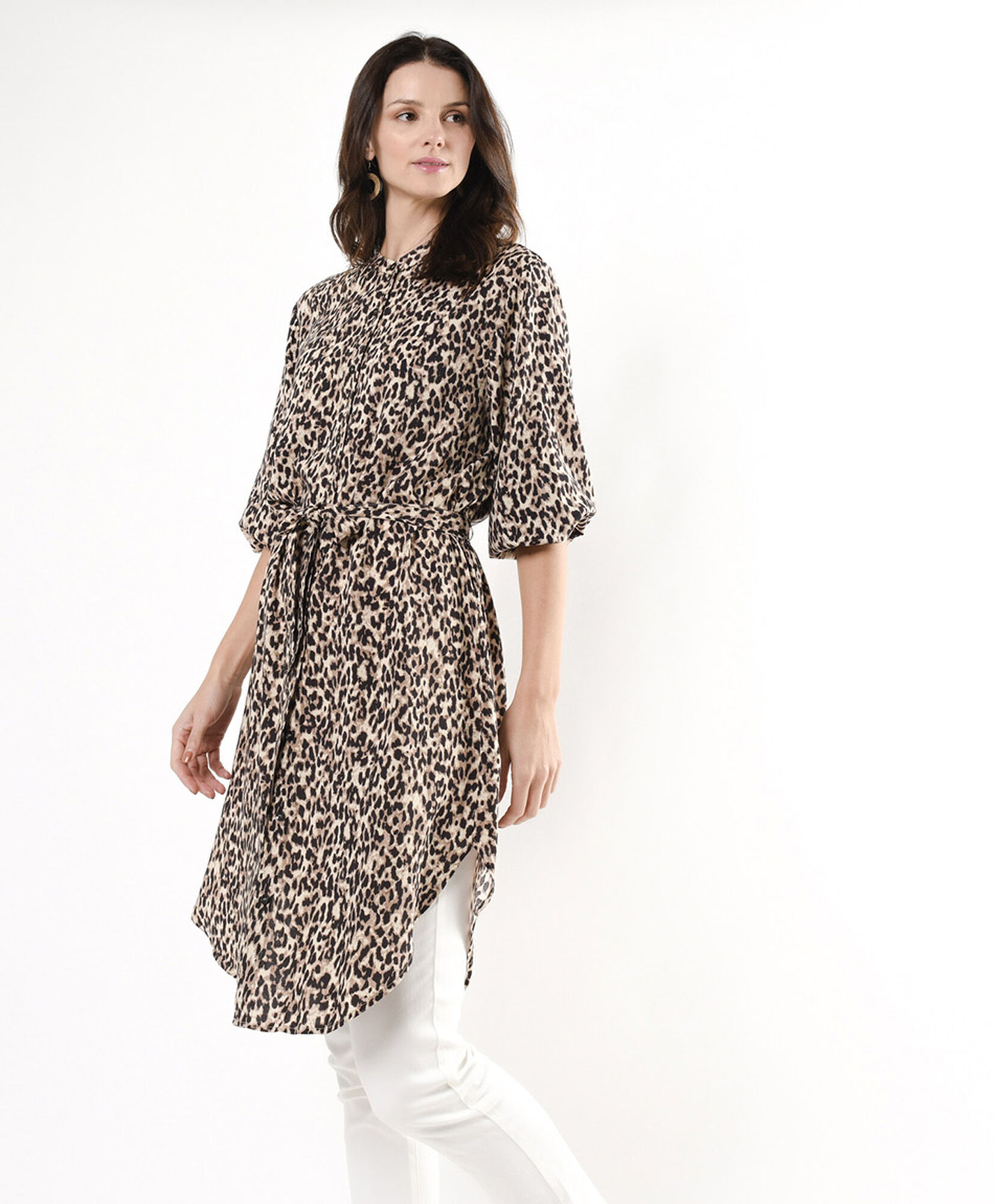 Blusón mujer animal print lazo Blusón mujer animal print lazo