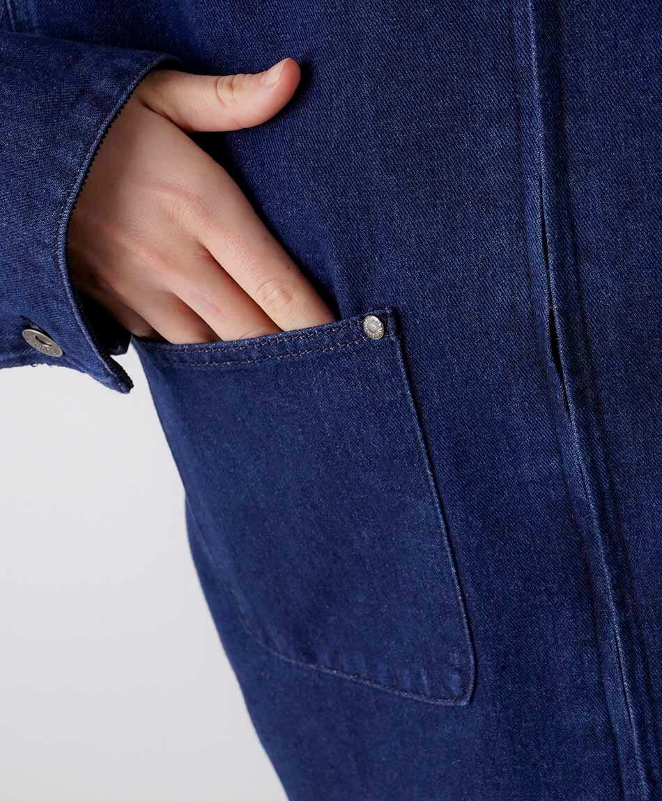 Chaqueta mujer denim cuello corderoy