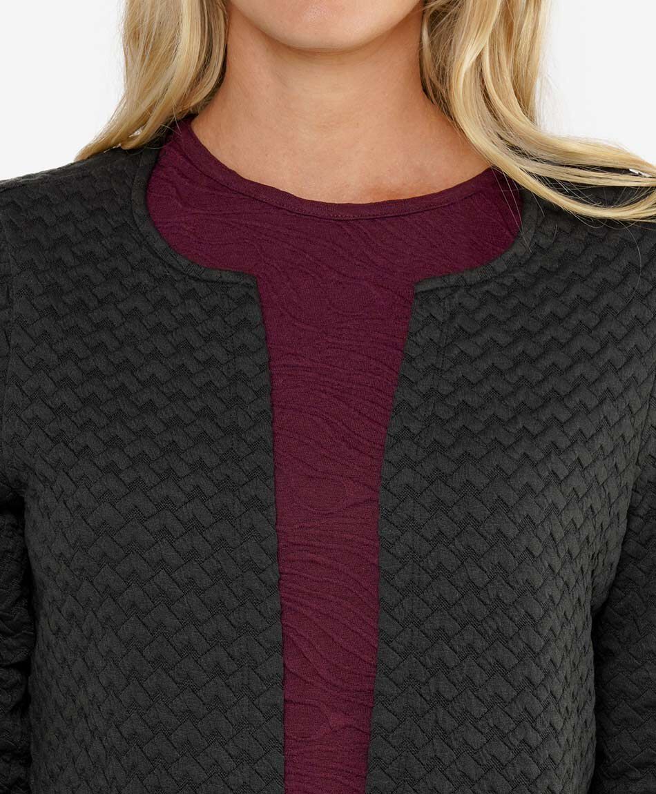 Chaqueta mujer texturizada negra