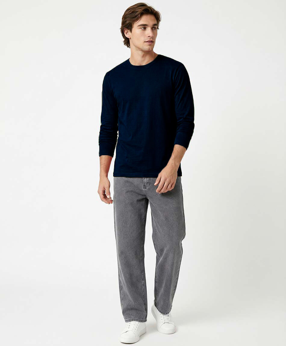 Jeans hombre gris baggy