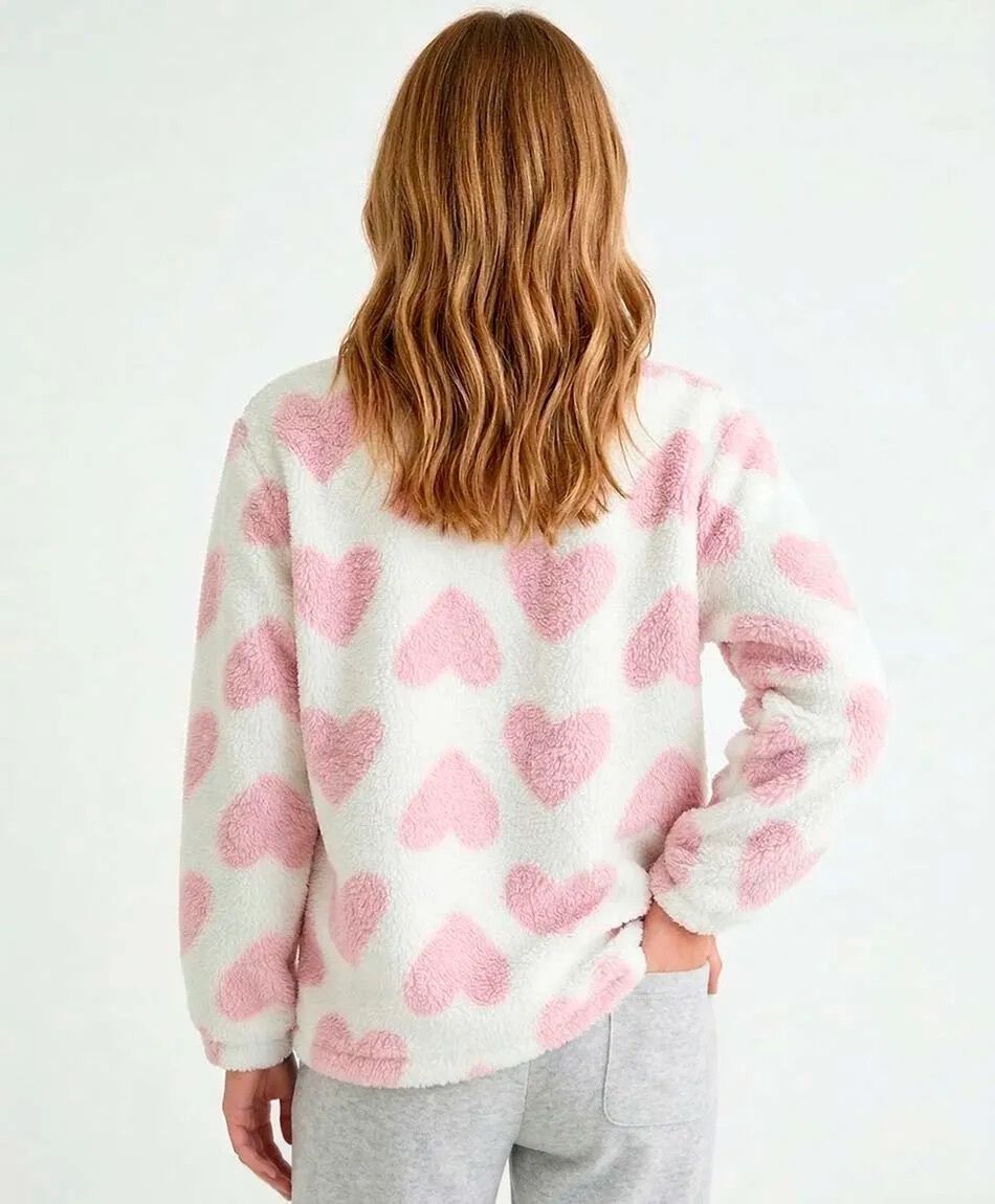 Poler&oacute;n manta mujer corazones