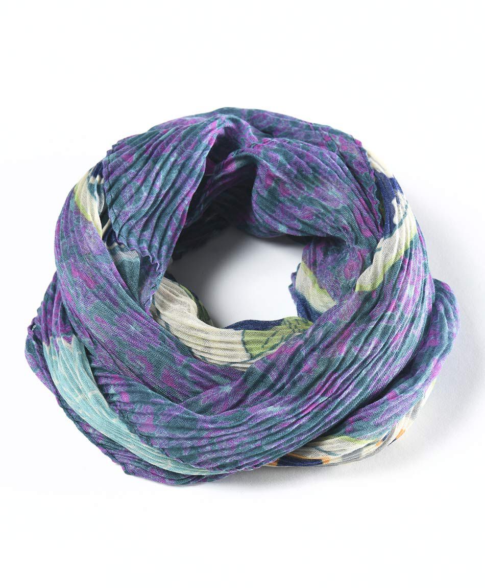 Pa&ntilde;uelo mujer corrugado flores