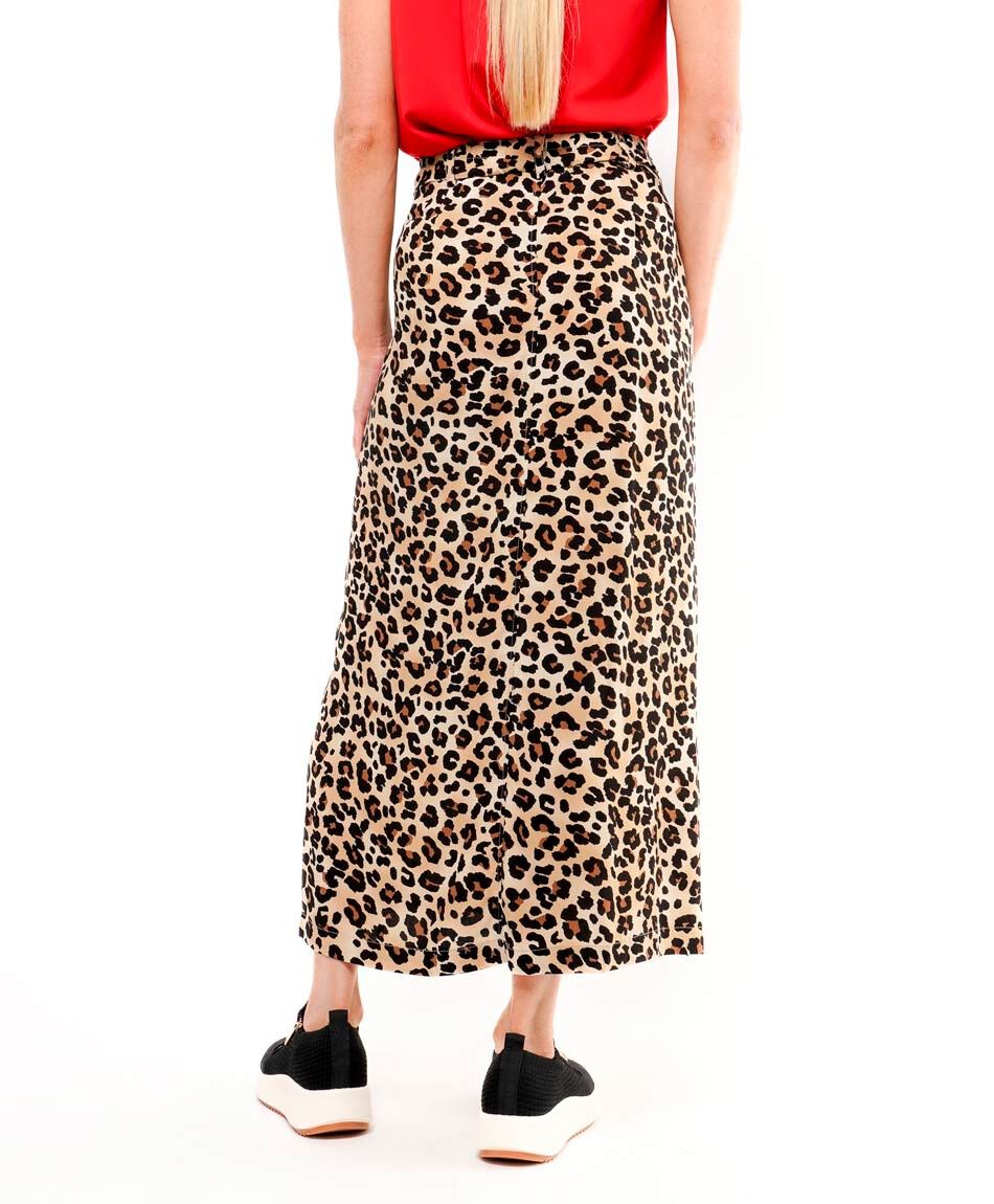 Falda mujer larga animal print