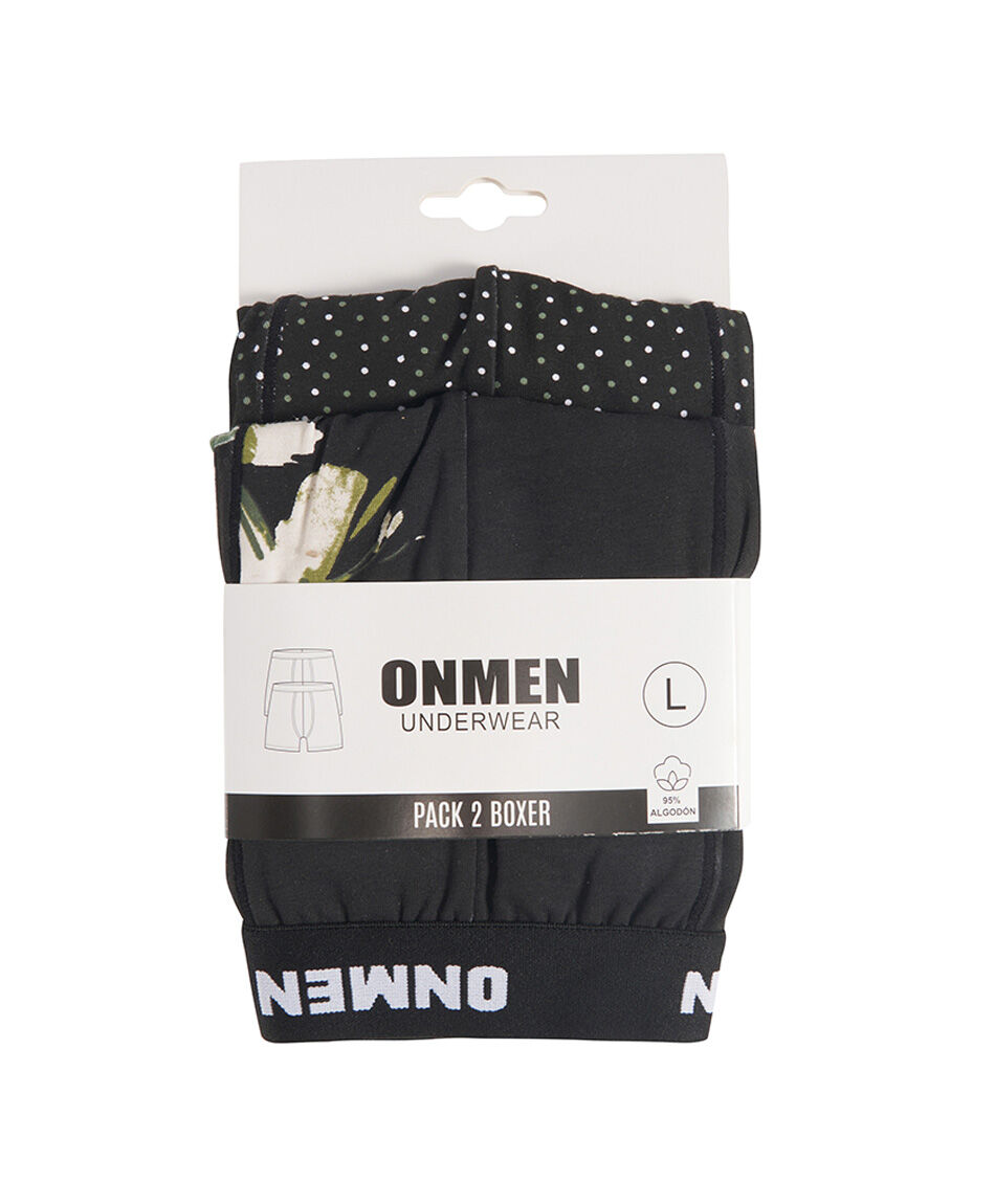 Pack 2 boxer hombre hojas puntos