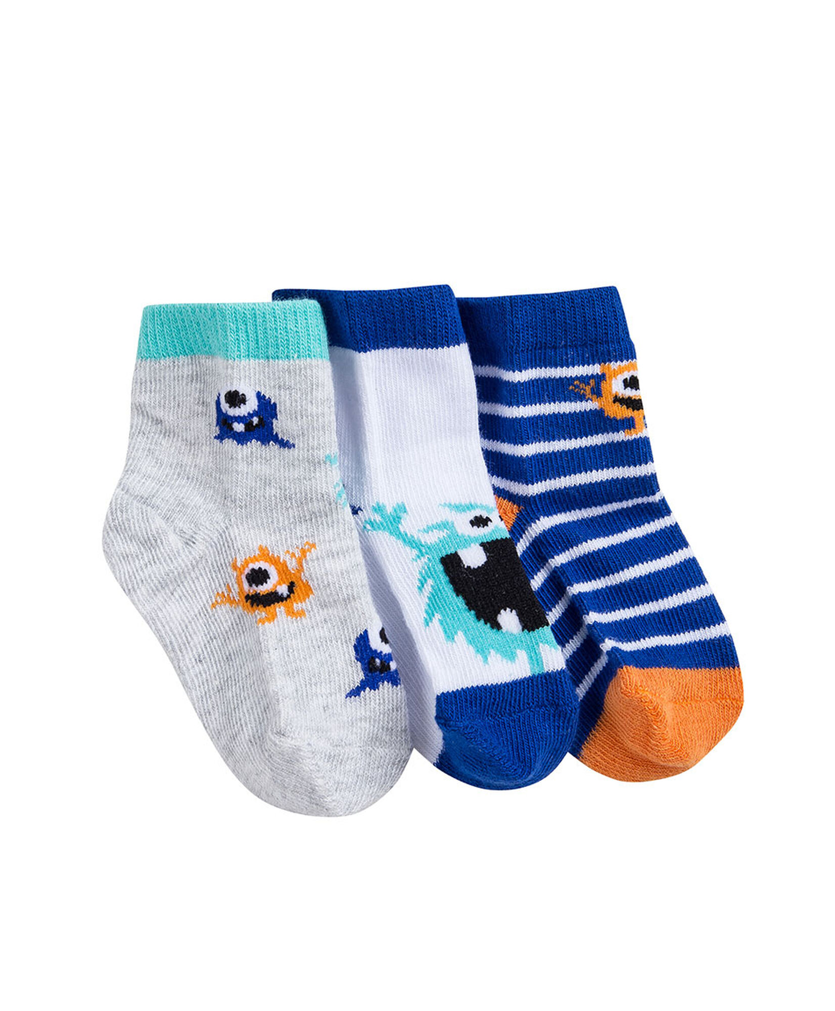Pack 3 calcetines bebé monstruos Pack 3 calcetines bebé monstruos
