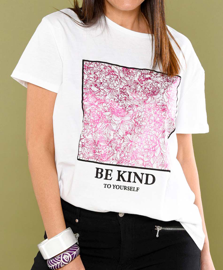 Polera oversize manga corta cuello redondo