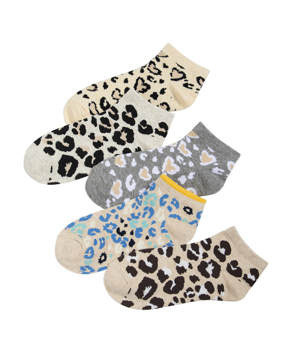 Pack 5 calcetines mujer animal print