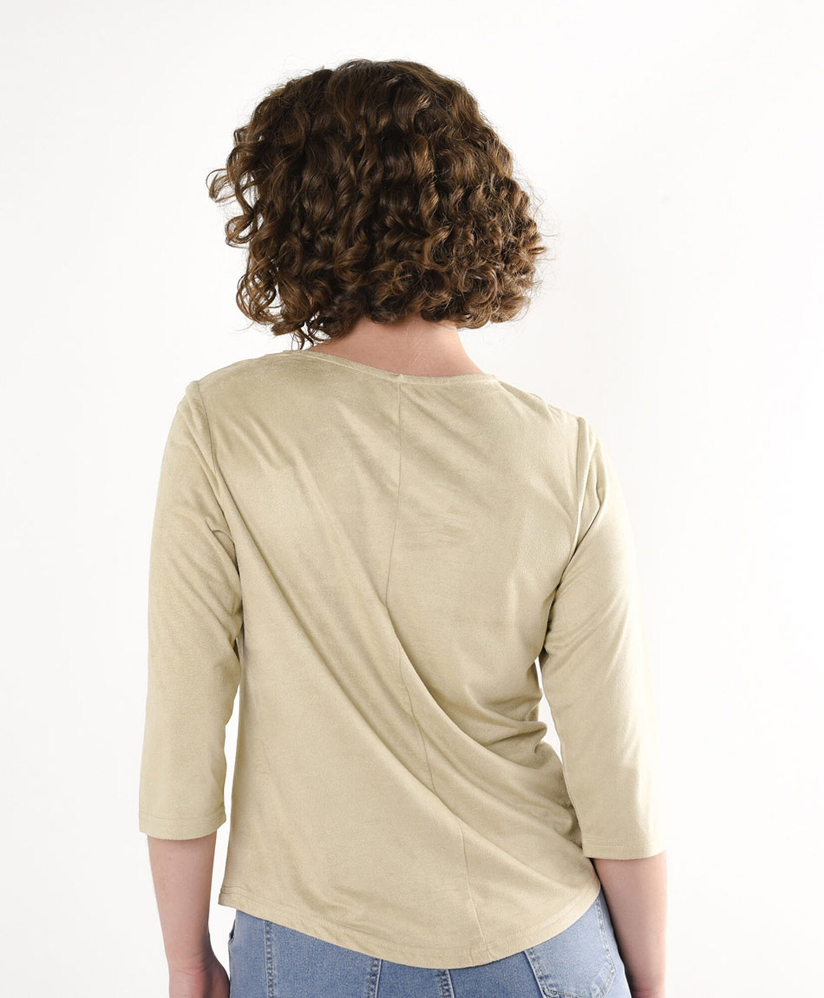 Polera mujer lisa suede beige Polera mujer lisa suede beige