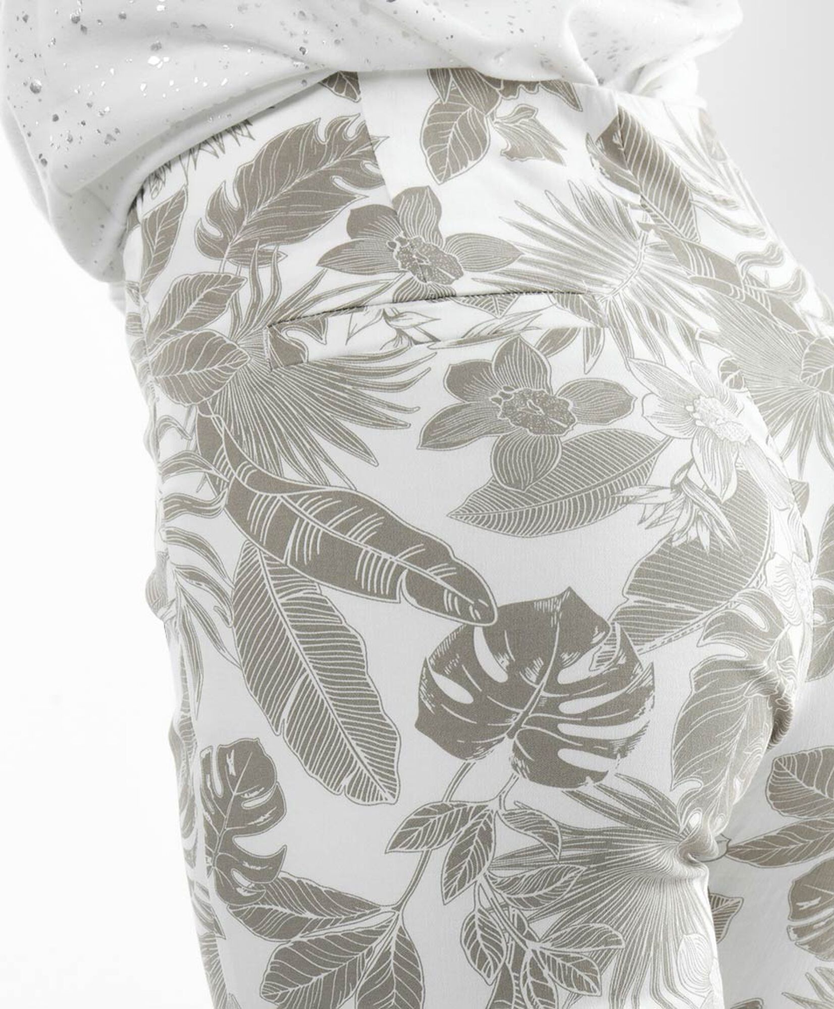 Pantalón mujer tropical bicolor skinny fit Pantalón mujer tropical bicolor skinny fit