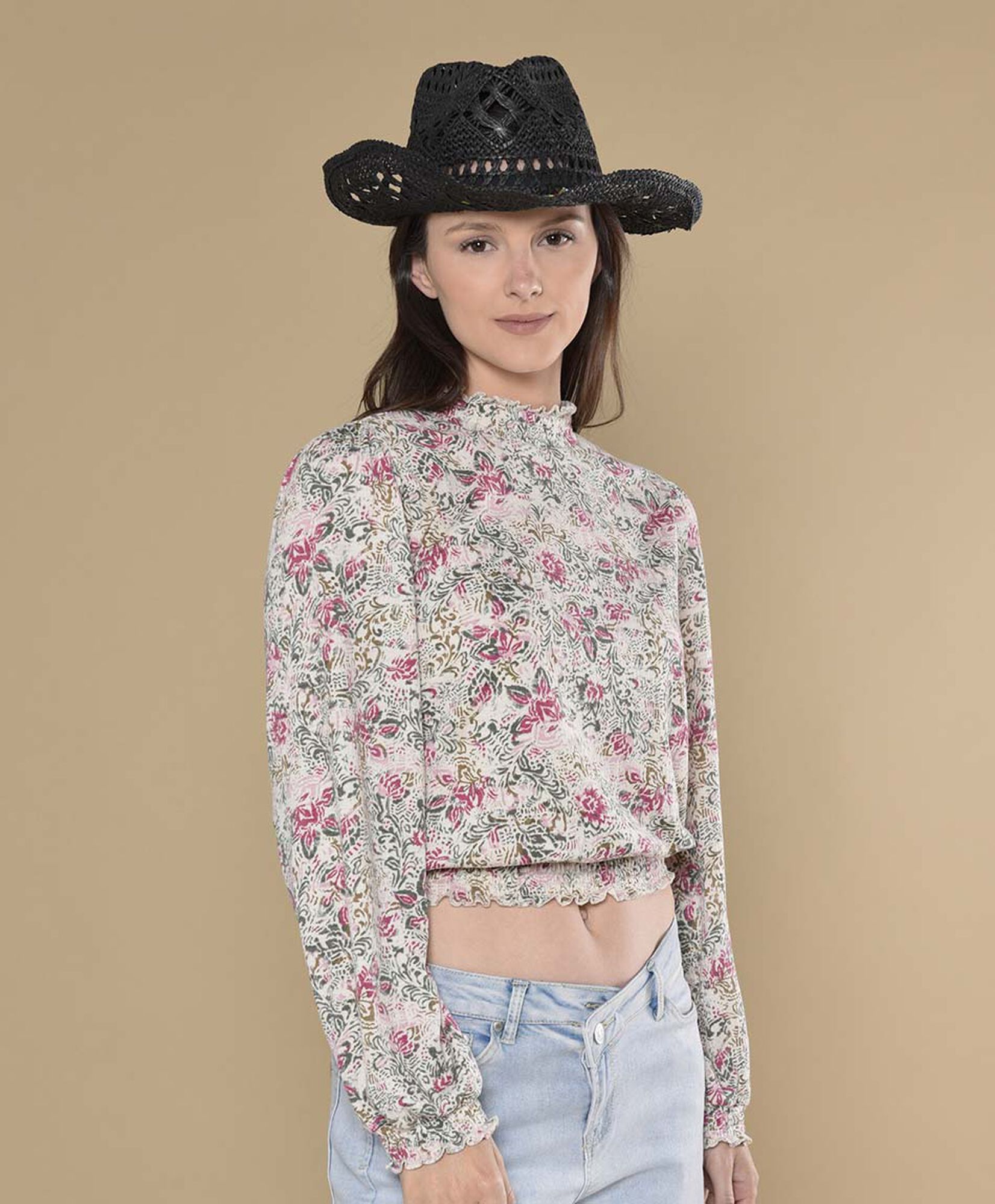 Polera mujer floral elasticada Polera mujer floral elasticada