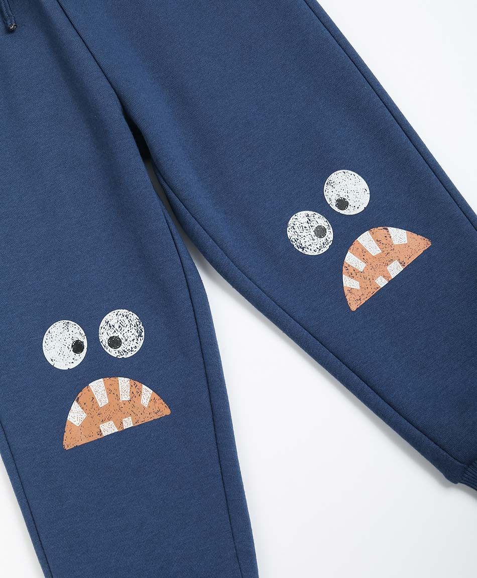 Pantal&oacute;n beb&eacute; estampado monstruito blue