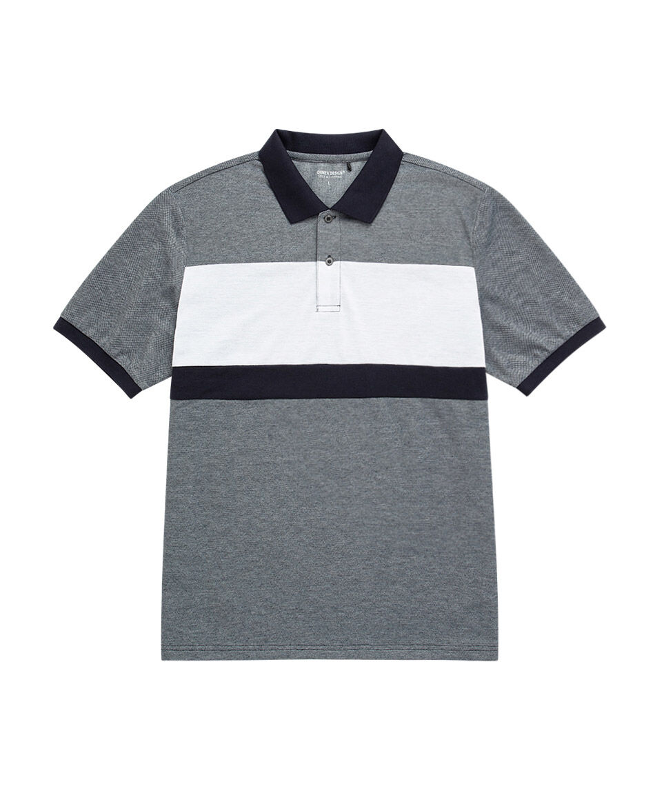 Polera hombre cuello polo grey and black