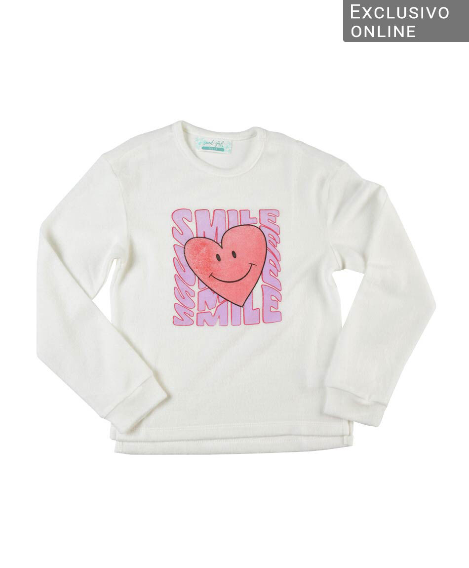 Poler&oacute;n ni&ntilde;a coraz&oacute;n feliz cuello redondo
