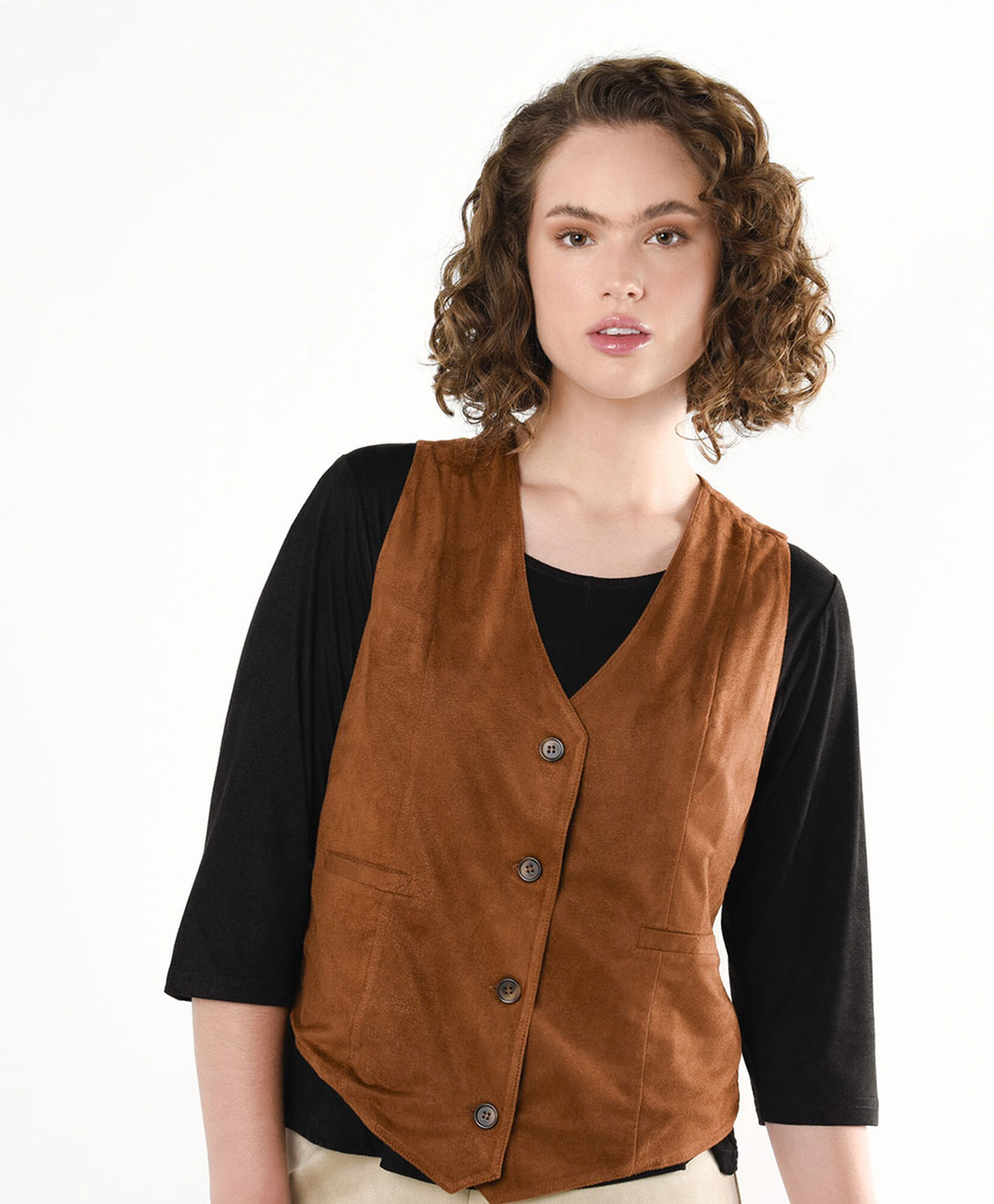 Vest mujer café suede Vest mujer café suede