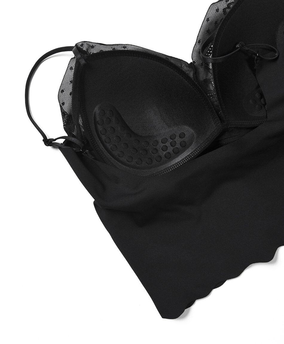 Bralette mujer encajes pretina larga