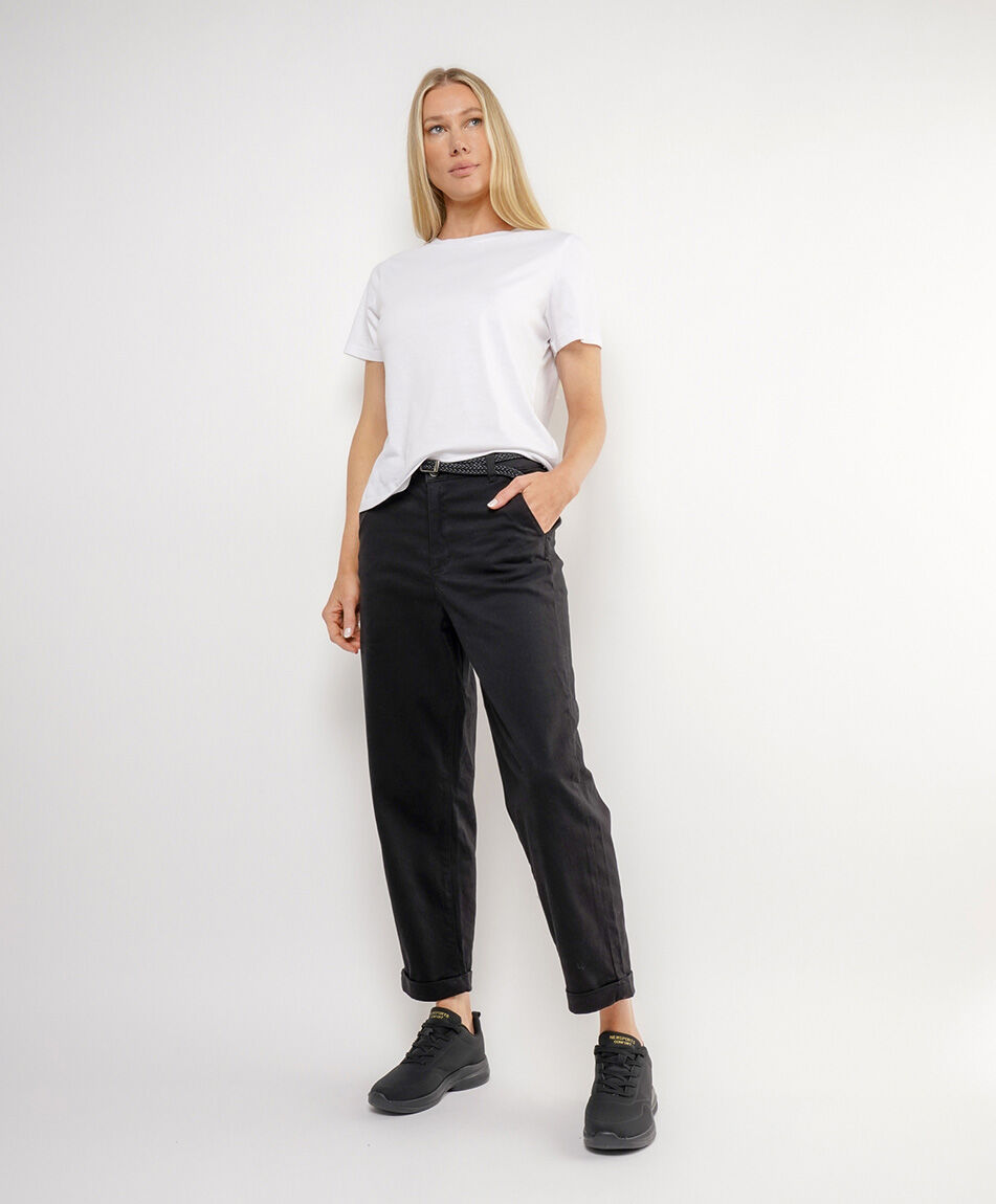 Jeans mujer twill cintur&oacute;n&nbsp;