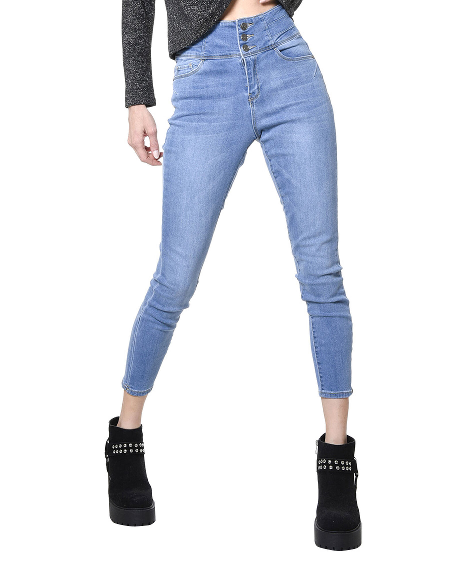 Jeans tiro alto pretina Jeans tiro alto pretina