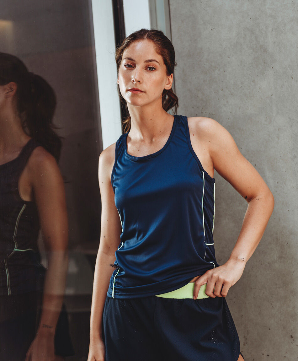 Polera deportiva mujer run blue