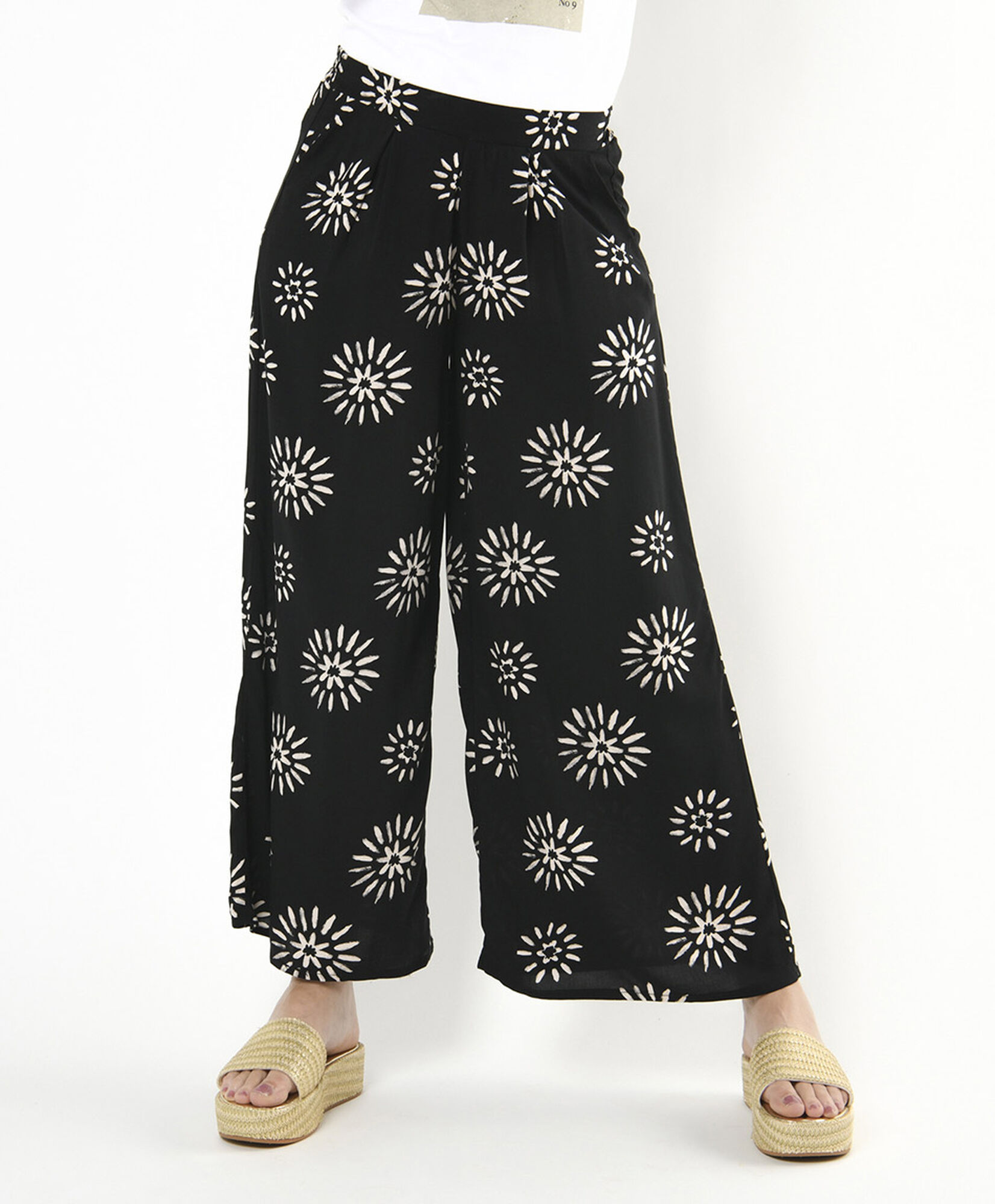 Pantalón mujer flores y líneas Pantalón mujer flores y líneas