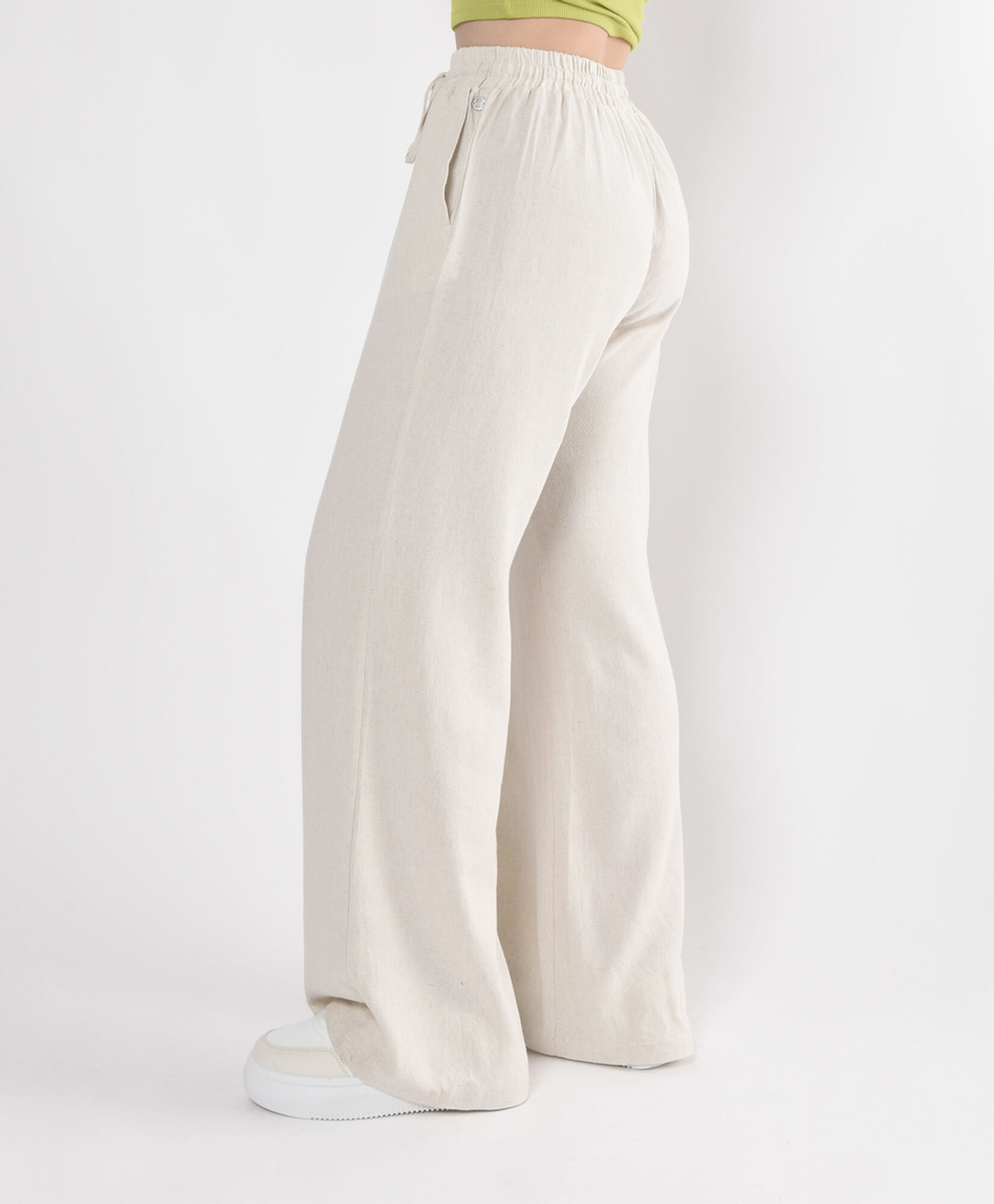 Pantalón mujer lino palazzo wide Pantalón mujer lino palazzo wide