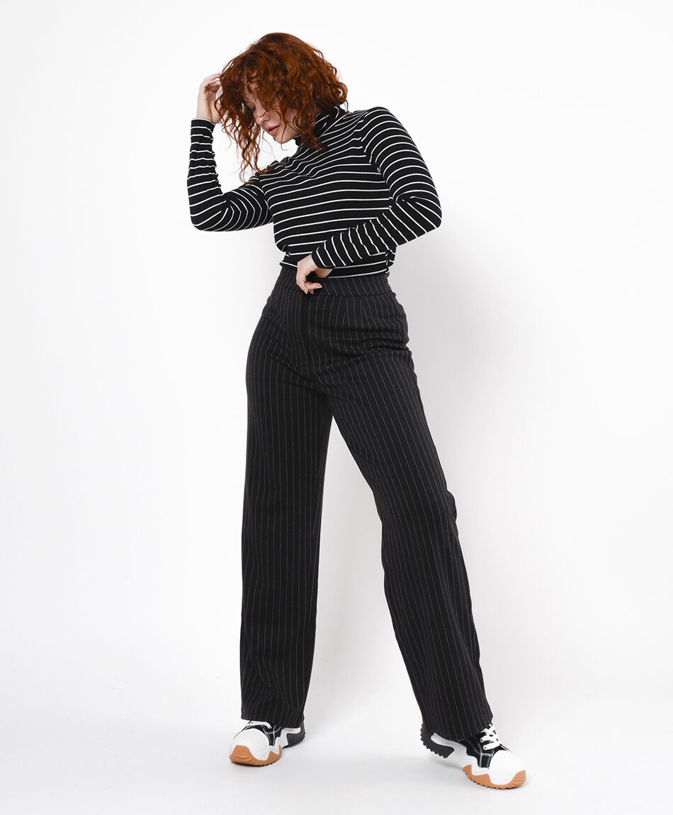 Pantal&oacute;n mujer l&iacute;neas verticales wide
