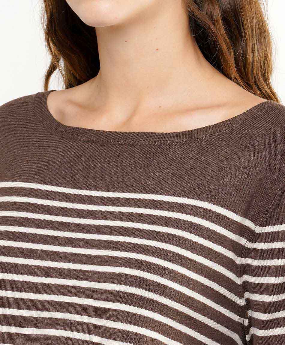 Sweater mujer cuello redondo dise&ntilde;o lineas